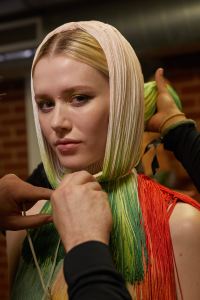 Backstage at Halpern RTW Fall 2022 ​on February 19, 2022 in City.