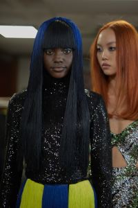 Backstage at Halpern RTW Fall 2022 ​on February 19, 2022 in City.