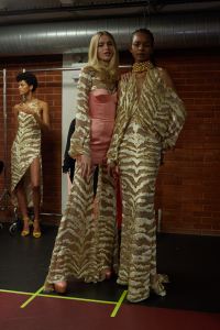 Backstage at Halpern RTW Fall 2022 ​on February 19, 2022 in City.