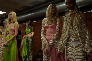 Backstage at Halpern RTW Fall 2022 ​on February 19, 2022 in City.