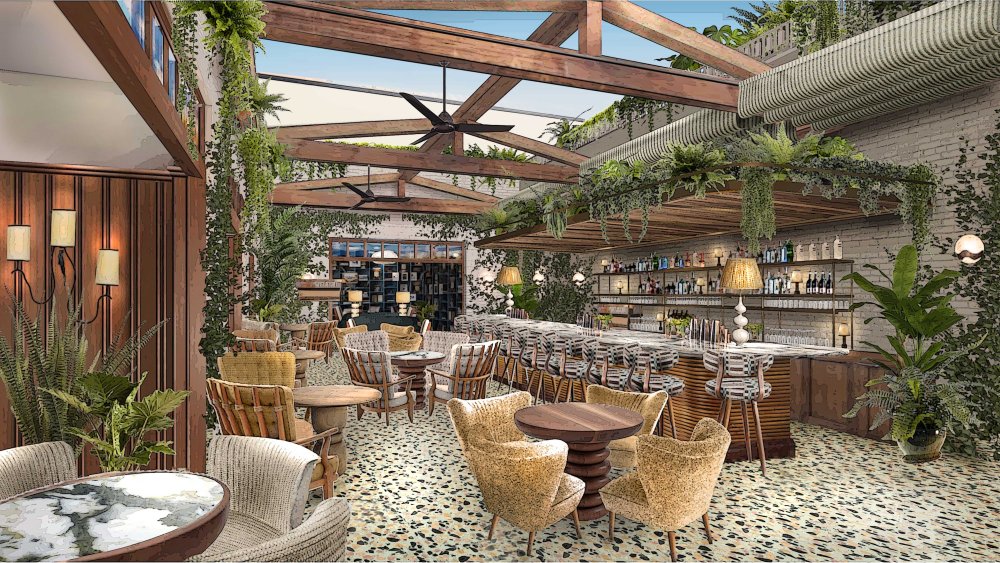 Little House West Hollywood Courtyard Bar.