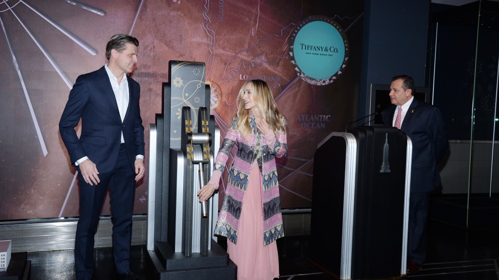 Sarah Jessica Parker and Tiffany & Co. ceo Anthony Ledru.
