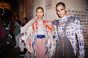 Backstage at Matty Bovan RTW Fall 2022 ​on February 19th, 2022 in London.