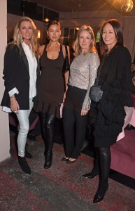 LONDON, ENGLAND - FEBRUARY 17: (L to R) Clearpay VP of Marketing, NA & EMEA, Natalie McGrath, Irina Shayk, British Fashion Council Chair Stephanie Phair and CEO of the British Fashion Council Caroline Rush attend the opening night party of London Fashion Week February 2022 hosted by the British Fashion Council and Clearpay at Bistrotheque on February 17, 2022 in London, England. Pic Credit: Dave Benett