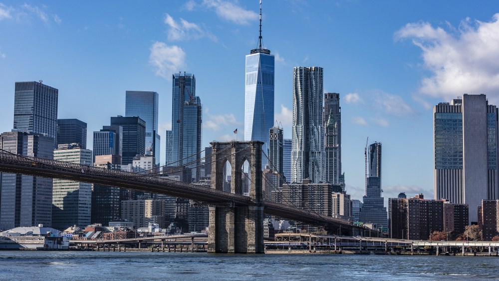 Brooklyn Bridge and New York skyline