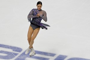 You Young, of South Korea, performs during the women's short program at the Skate America figure skating event Saturday, Oct. 23, 2021, in Las Vegas. (AP Photo/David Becker)