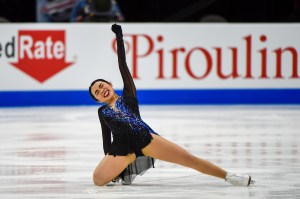 NASHVILLE, TN - JANUARY 06: Karen Chen of Peninsula SC reacts to her performance during the championship ladies short program during the U.S. Figure Skating Championships at Bridgestone Arena on January 6, 2022 in Nashville, TN. (Photo by Ken Murray/Icon Sportswire) (Icon Sportswire via AP Images)