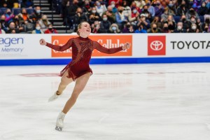 NASHVILLE, TN - JANUARY 07: Mariah Bell of the Rocky Mountain FSC performs during the Championship Ladies Free Skate during the U.S. Figure Skating Championships at Bridgestone Arena on January 7, 2022 in Nashville, TN. (Photo by Ken Murray/Icon Sportswire) (Icon Sportswire via AP Images)