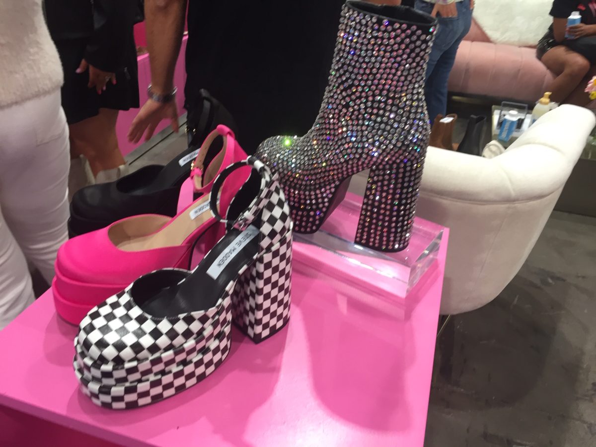Footwear trends at the February Magic and Project shows saw metallic shine, thick soles and over-the-knee velvet boots.
