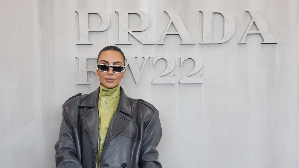 MILAN, ITALY - FEBRUARY 24: Kim Kardashian attends Prada Fall 2022 Womenswear Fashion Show on February 24, 2022 in Milan, Italy. (Photo by Vittorio Zunino Celotto/Getty Images for Prada)