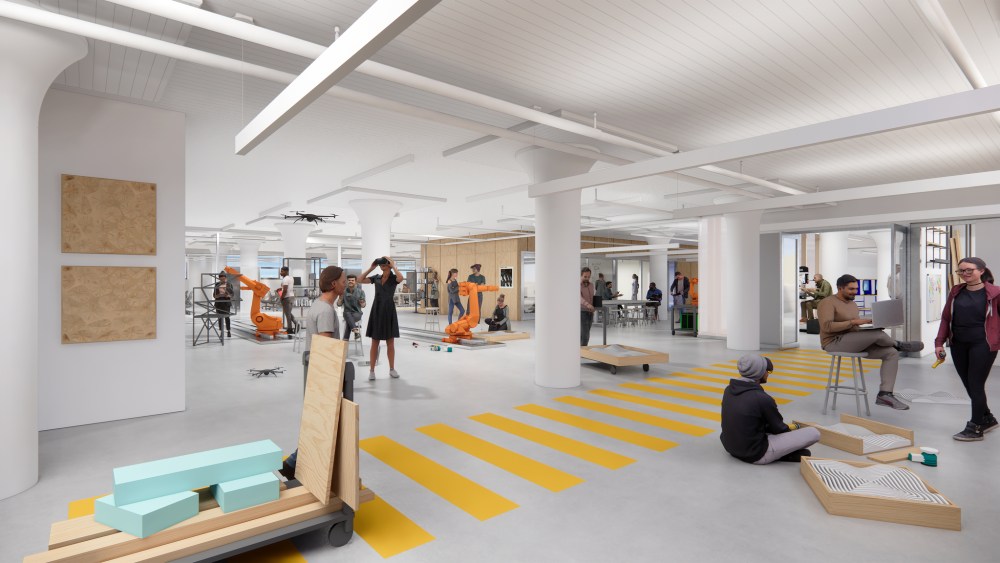 A rendering of the research center that is planned for the Brooklyn Navy Yard.