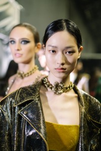 Backstage at Roberto Cavalli RTW Fall 2022 ​on February 23, 2022 in Milan.