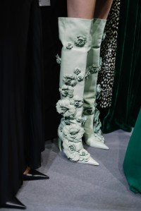 Backstage at Roberto Cavalli RTW Fall 2022 ​on February 23, 2022 in Milan.