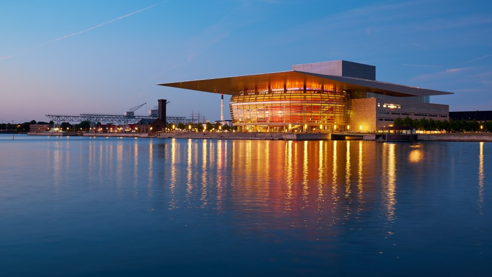 The Copenhagen Opera House  at night