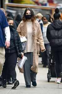 Selena Gomez spotted on the set of her HULU series, "Only Murders In The Building" on February 23, 2022.
