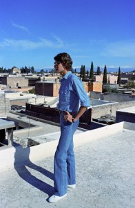 Yves Saint Laurent on the roof top of his home, El Hanch in Marrakesh, Morocco on March 31, 1972.