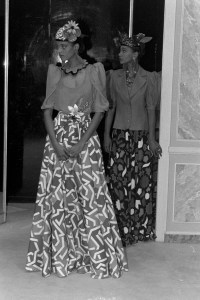 Edia Varielli and Mounia Orsemane pose in Yves Saint Laurent's RTW Spring 1983 collection.