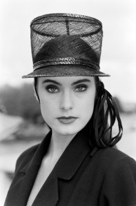 A mesh cap from Yves Saint Laurent's RTW Spring 1992 collection.