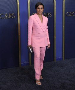 Ariana DeBose arrives at the 94th Annual Oscars Nominees Luncheon held at the Fairmont Century Plaza in Los Angeles, CA on Monday, ​March 7, 2022. (Photo By Sthanlee B. Mirador/Sipa USA)(Sipa via AP Images)