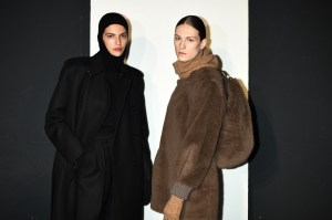 Backstage at Max mara RTW Fall 2022