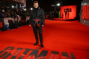 Andy Serkis poses for photographers upon arrival for the screening of the film 'The Batman' in London Wednesday, Feb. 23, 2022. (Photo by Joel C Ryan/Invision/AP)