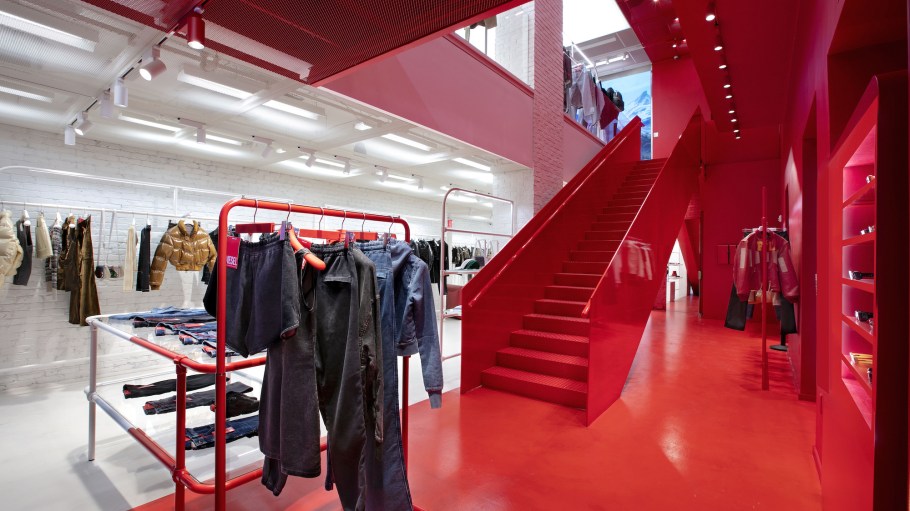 Diesel opened its refreshed New York City flagship in the SoHo shopping district ahead of fashion week.