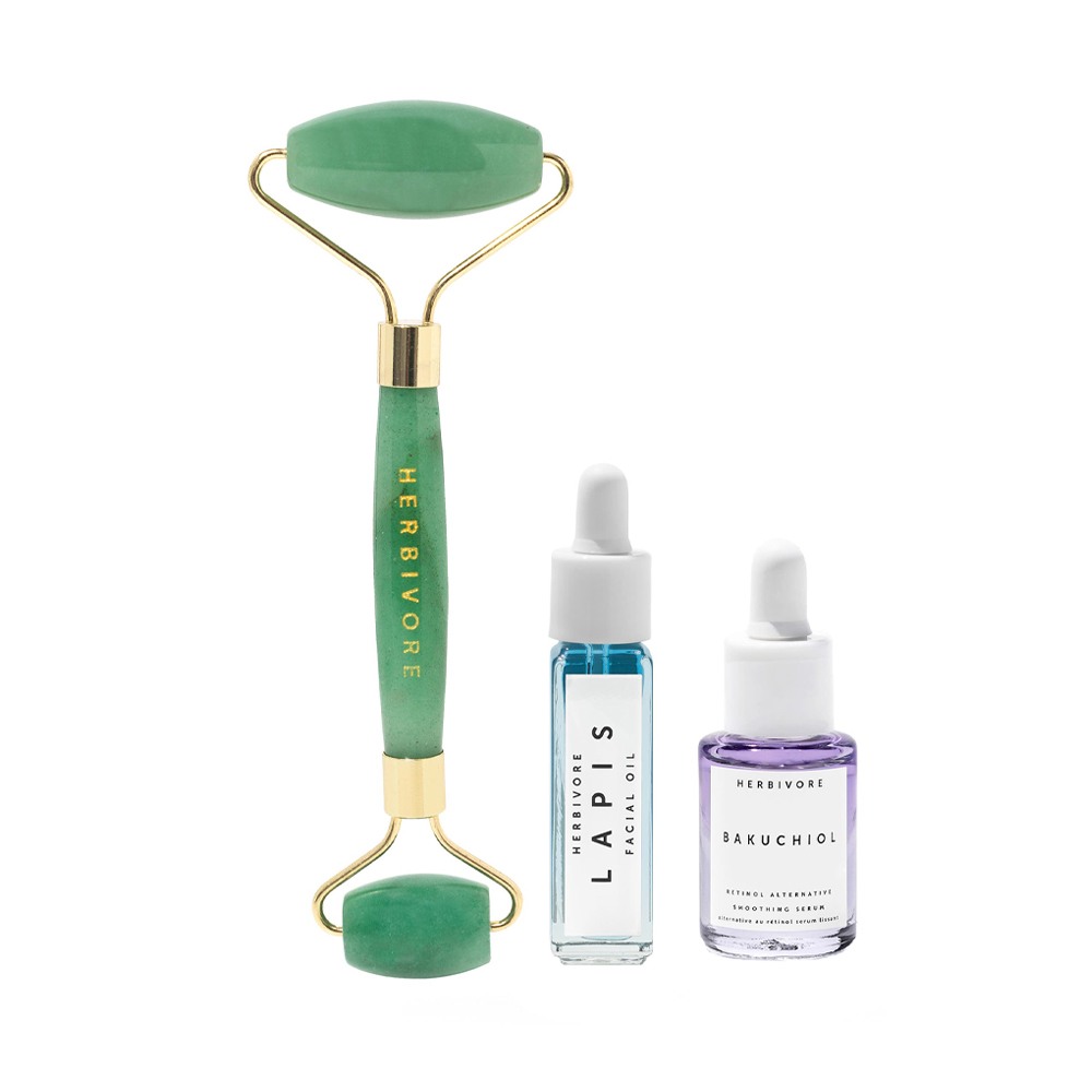 Herbivore Botanicals Jade Roller Smoothing Skin Trio