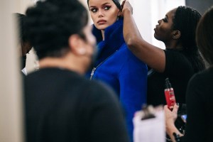 Backstage at Laquan Smith RTW Fall 2022