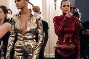 Backstage at Laquan Smith RTW Fall 2022