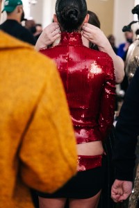Backstage at Laquan Smith RTW Fall 2022