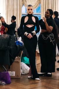 Backstage at Laquan Smith RTW Fall 2022
