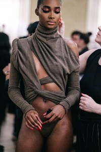 Backstage at Laquan Smith RTW Fall 2022