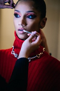 Backstage at Laquan Smith RTW Fall 2022