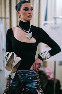 Backstage at Laquan Smith RTW Fall 2022