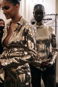 Backstage at Laquan Smith RTW Fall 2022