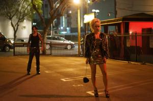 Pam & Tommy -- “I Love You, Tommy" - Episode 102 -- Pamela Anderson and Tommy Lee meet, get high and get married… all in four days. Tommy (Sebastian Stan) and Pam (Lily James), shown. (Photo by: Erin Simkin/Hulu)