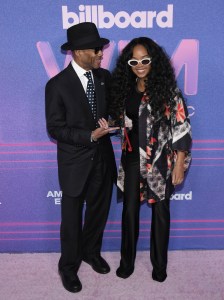 (L-R) Jimmy Jam and H.E.R. at the 2022 Billboard Women in Music held at the YouTube Theater in Inglewood, CA on Wednesday, ​March 2, 2022. (Photo By Sthanlee B. Mirador/Sipa USA)(Sipa via AP Images)