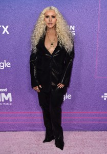 Christina Aguilera arrives at the Billboard Women in Music Awards on Wednesday, March 2, 2022, at the YouTube Theater in Los Angeles. (Photo by Jordan Strauss/Invision/AP)
