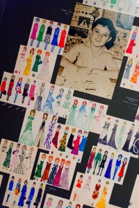 A childhood photo of Alber Elbaz surrounded by sketches he made between the ages of 10 and 13.