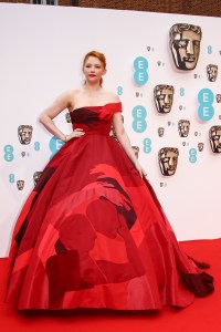 Haley Bennett poses for photographers upon arrival at the 75th British Academy Film Awards, BAFTA's, in London Sunday, March 13, 2022. (Photo by Joel C Ryan/Invision/AP)