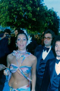 Cher and David Geffen attend the 46th Academy Awards in Los Angeles, California, 1974.
