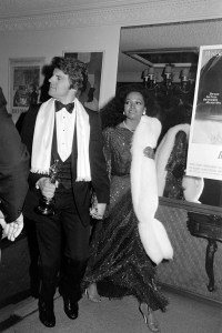 Ernest Thompson and Diana Ross attend a party at the Bistro restaurant in Beverly Hills, California, on March 29, 1982.