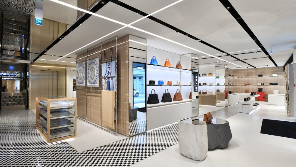 The Burberry flagship on Rue Saint Honoré in Paris