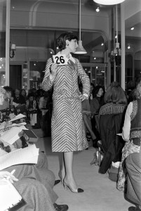 Chanel Spring 1977 Haute Couture Collection press preview fashion show. The collection was designed by artistic director Phillipe Guibourge