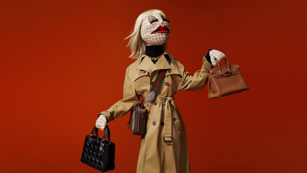 Miss Classique, one of Vestiaire Collective's themed puppets, part of its global rebrand.