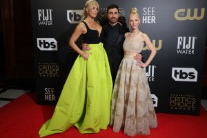 Hannah Waddingham, from left, Brett Goldstein, and Juno Temple attend the Critics Choice Awards celebration at The Savoy Hotel on Sunday, March 13, 2022, in London. (Photo by Vianney Le Caer/Invision/AP)