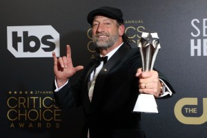 Troy Kotsur, winner of the award for best supporting actor for "CODA" attends the Critics Choice Awards celebration at The Savoy Hotel on Sunday, March 13, 2022, in London. (Photo by Vianney Le Caer/Invision/AP)