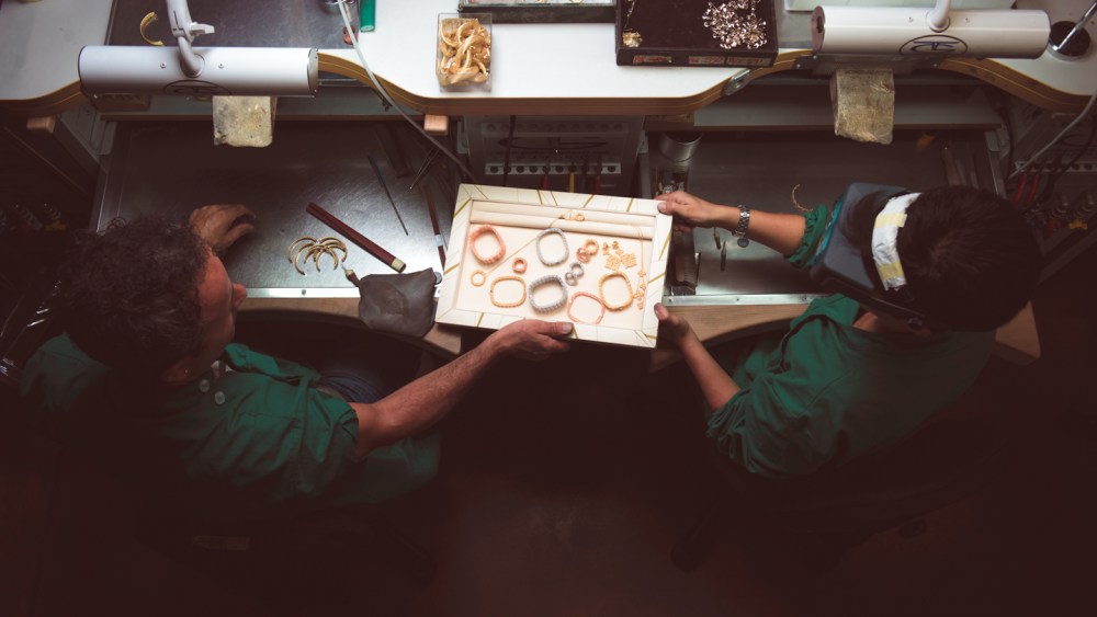 Inside the Roberto Coin factory.
