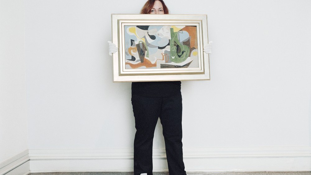 The Club C “Composition” draws inspiration from Ray Eames’ 1939 painting “Composition."