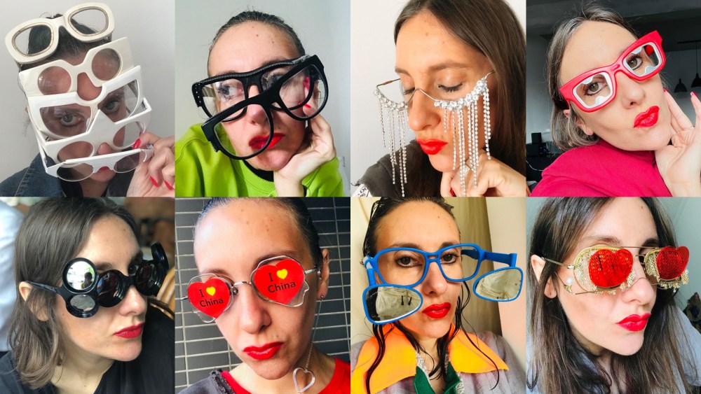 Raquel Sánchez showcasing her eyewear collection